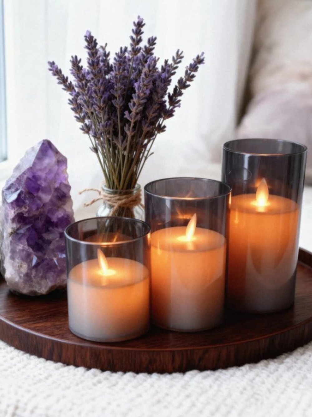 Glowlabo flameless candle set (gray)